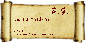 Pap Fábián névjegykártya